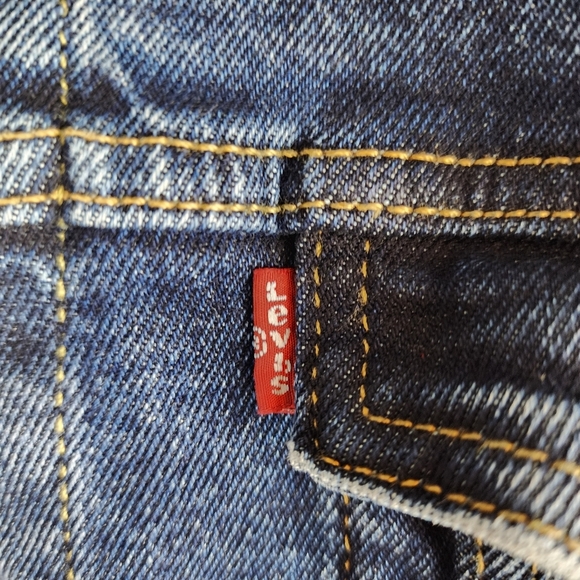Levis Dark Blue Trucker Red Tab Jean Jacket Size XL - Picture 4 of 9